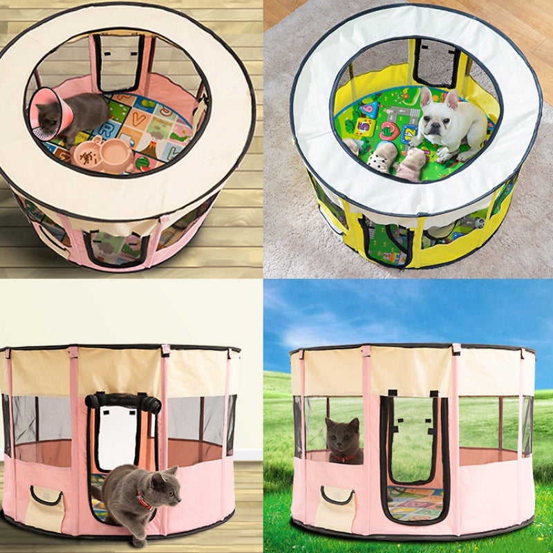 Portable Pet House – Oxford Cloth Crate for Play, Rest, and Comfort