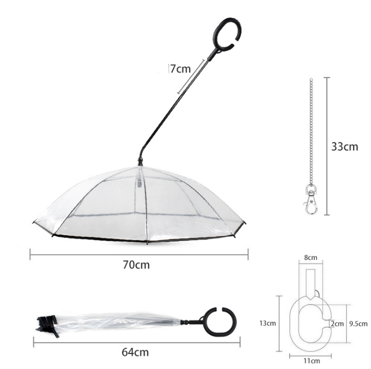 Transparent Adjustable Pet Umbrella – Keep Your Pet Dry and Comfortable