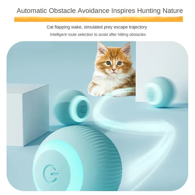 Automatic Moving Interactive Cat Toy – Rechargeable Rolling Electric Ball